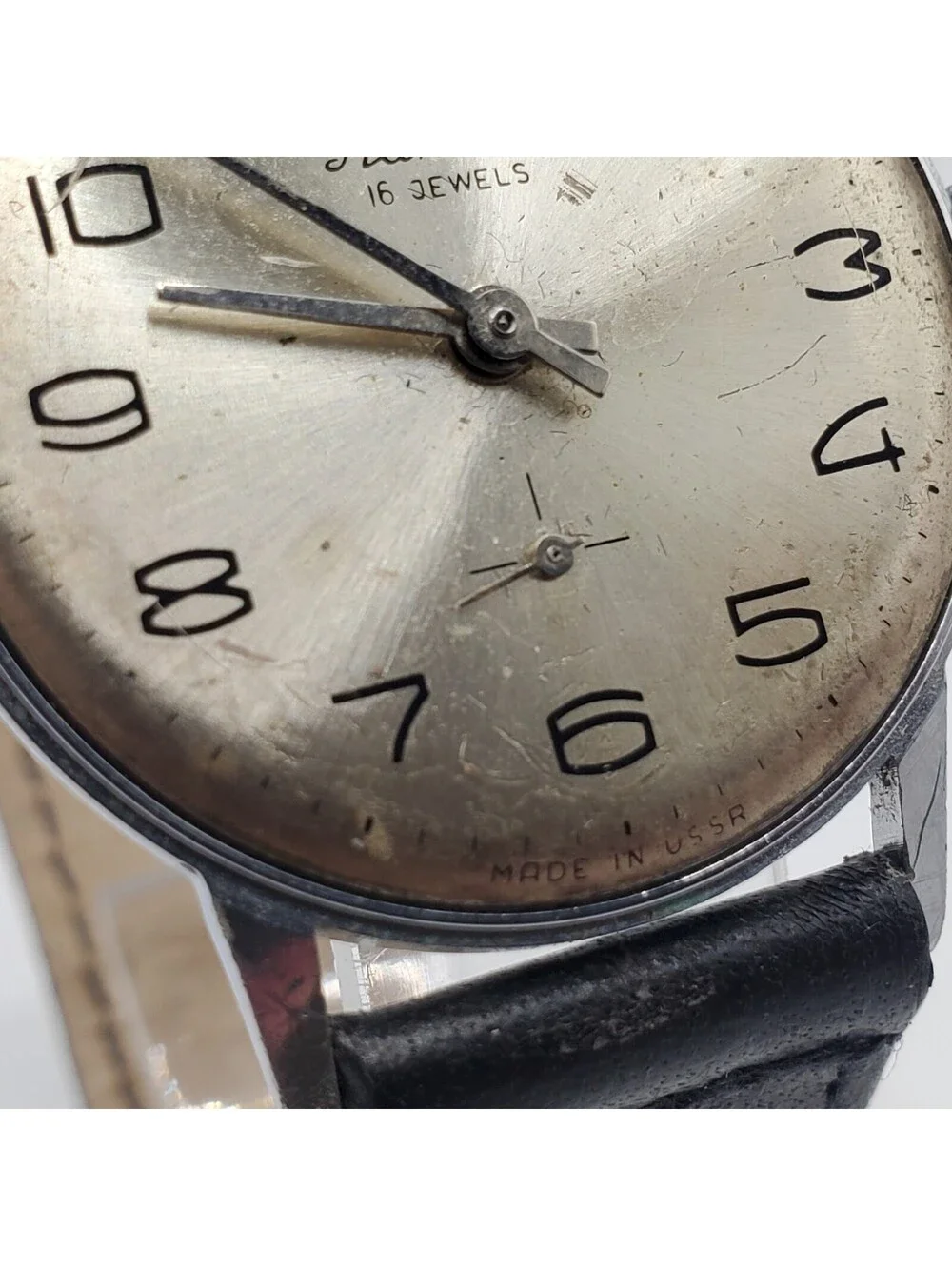 Vintage Raketa USSR 16j Mechanical Sub Dial Mens Watch For Parts Or Repair